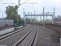 Jelzőhídra felhelyezett térközjelzők Budafokon a Budapest–Pusztaszabolcs-vasútvonalon