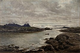 Blick von Svolvaer nach Storemolla und Lillemolla Hermann Eschke (1887)