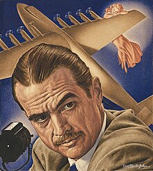 Howard Hughes, as depicted by Ernest Hamlin Baker for the cover of the July 19, 1948, issue of Time. Howard-Hughes-Illustration-TIME-1948.jpg