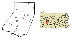 Location of Clymer in Indiana County, Pennsylvania.