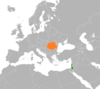 Location map for Israel and Romania.