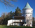 Batterieturm "Schlickturm" (1517–1520) des geschleiften Burgschlosses Burg Freudenstein, Tschechien