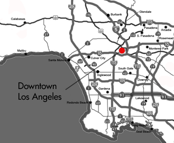 Map of the Greater Los Angeles Freeway system ...