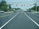 Northbound MD 322 at its intersection with MD 33