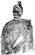 Вождь одного из племен маори. Рисунок XIX в.