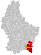 Lage von Dalheim im Großherzogtum Luxemburg