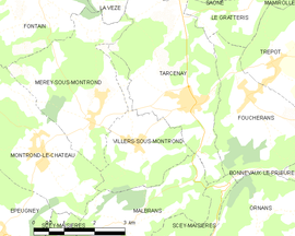 Mapa obce Villers-sous-Montrond