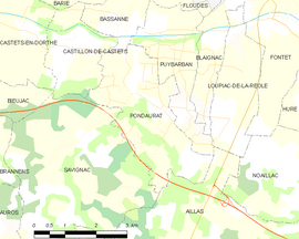 Mapa obce Pondaurat