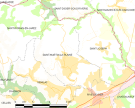 Mapa obce Saint-Martin-la-Plaine