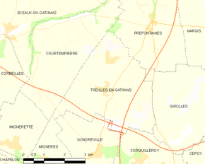 Poziția localității Treilles-en-Gâtinais
