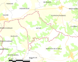 Mapa obce Anthé