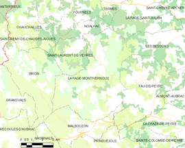 Mapa obce La Fage-Montivernoux