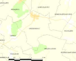 Mapa obce Cressonsacq
