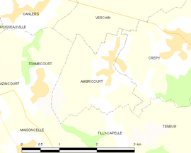 Mapa obce Ambricourt