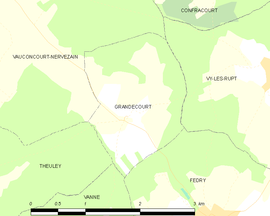 Mapa obce Grandecourt