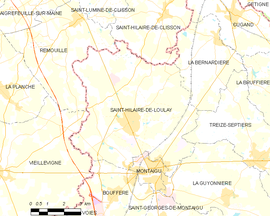 Mapa obce Saint-Hilaire-de-Loulay