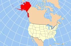 Alaszka elhelyezkedése az USA-ban