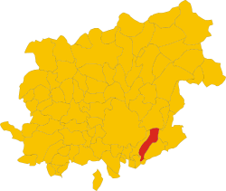 Elhelyezkedése Benevento térképén