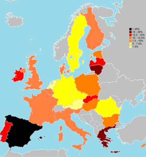 Unemployment rates of EU members as of October...