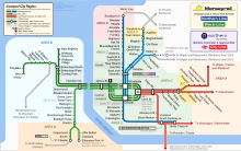 Неофициальная карта с изображением сети Merseyrail и прилегающих линий