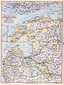 Map of Baltic governorates, Meyers, ca. mid of 1890s - Polangen in Kurland