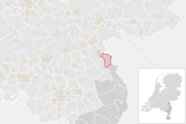 Locatie van de gemeente Gennep (gemeentegrenzen CBS 2016)