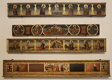 Four detached predelle in a museum, mostly by Neri di Bicci Neri di bicci, quattro predelle, e ultima di biagio d'antonio tucci.jpg