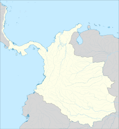 Mapa konturowa Republiki Nowej Granady, w centrum znajduje się punkt z opisem „Bogota”