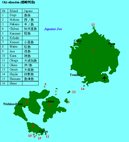 Map of the Oki Islands