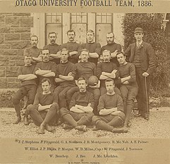 Photo of the first Otago University Football Team, 1886