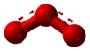 Ball and stick model of ozone