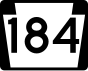 PA Route 184 signo