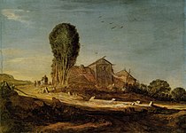 Duinlandschap met boerderij, 1627, olieverf op eiken paneel; Gemäldegalerie, Berlin