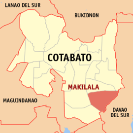 Makilala na Cotabato Coordenadas : 6°58'N, 125°5'E