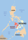 Карта Филиппин с указанием Западных Висайских островов