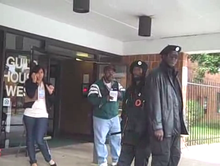 Alleged instance of voter intimidation in Philadelphia during the 2008 US presidential election. Philadelphia polling place security patrols 2008.png