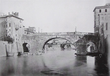 Ponte Cestio omkring år 1880.