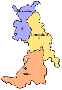 Karte der Kirchenprovinz Kirchenprovinz Birmingham