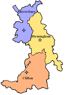 Arcidiecéze Birmingham na mapě