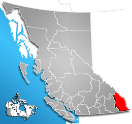 Distretto regionale di East Kootenay – Mappa