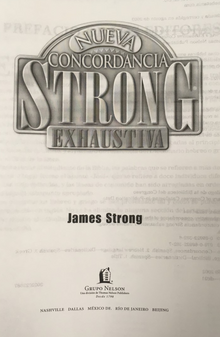 Title page of a Spanish-language edition of Strong's Concordance Strong's concordance in Spanish.png