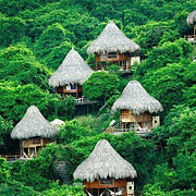 Indigenous huts in Sierra Nevada de Santa Marta Cesar