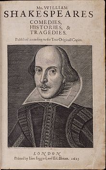 Portræt af Shakespeare på forsiden af den "første folio" (1624)