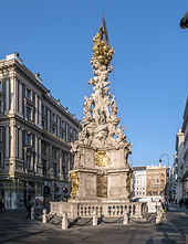 Plague Column in Vienna was erected after the Great Plague epidemic in 1679 Wien Graben Pestsaule Ostseite.jpg