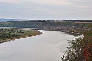 Дністер біля села Пригородок (зліва)