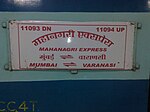 11093 Mahanagri Express nameboard