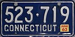 Номерной знак Коннектикута 1963 года.JPG