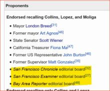 newspaper endorsements are included