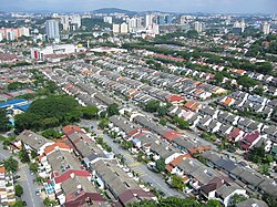 A view of Bangsar, with the Terasek houses of Bangsar Baru in the foreground.