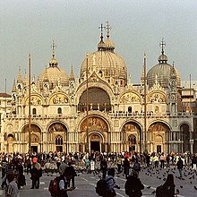 St Mark's Basilica, built in the 11th century Basilica di San Marco.jpg